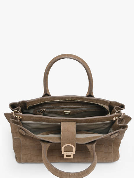 Sac Porté Main M Equestre Croco Cuir Etrier Beige equestre croco EEQC142M vue secondaire 2